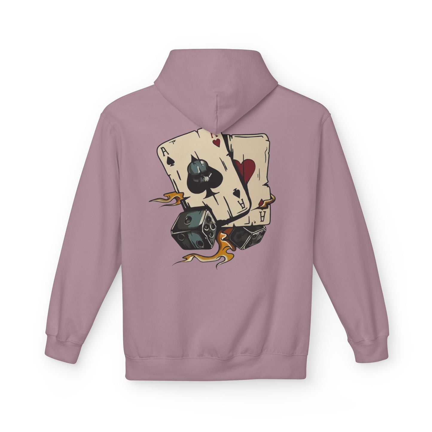 Ace of Spades Hoodie — Retro Tattoo Card & Dice Graphic Hoodie