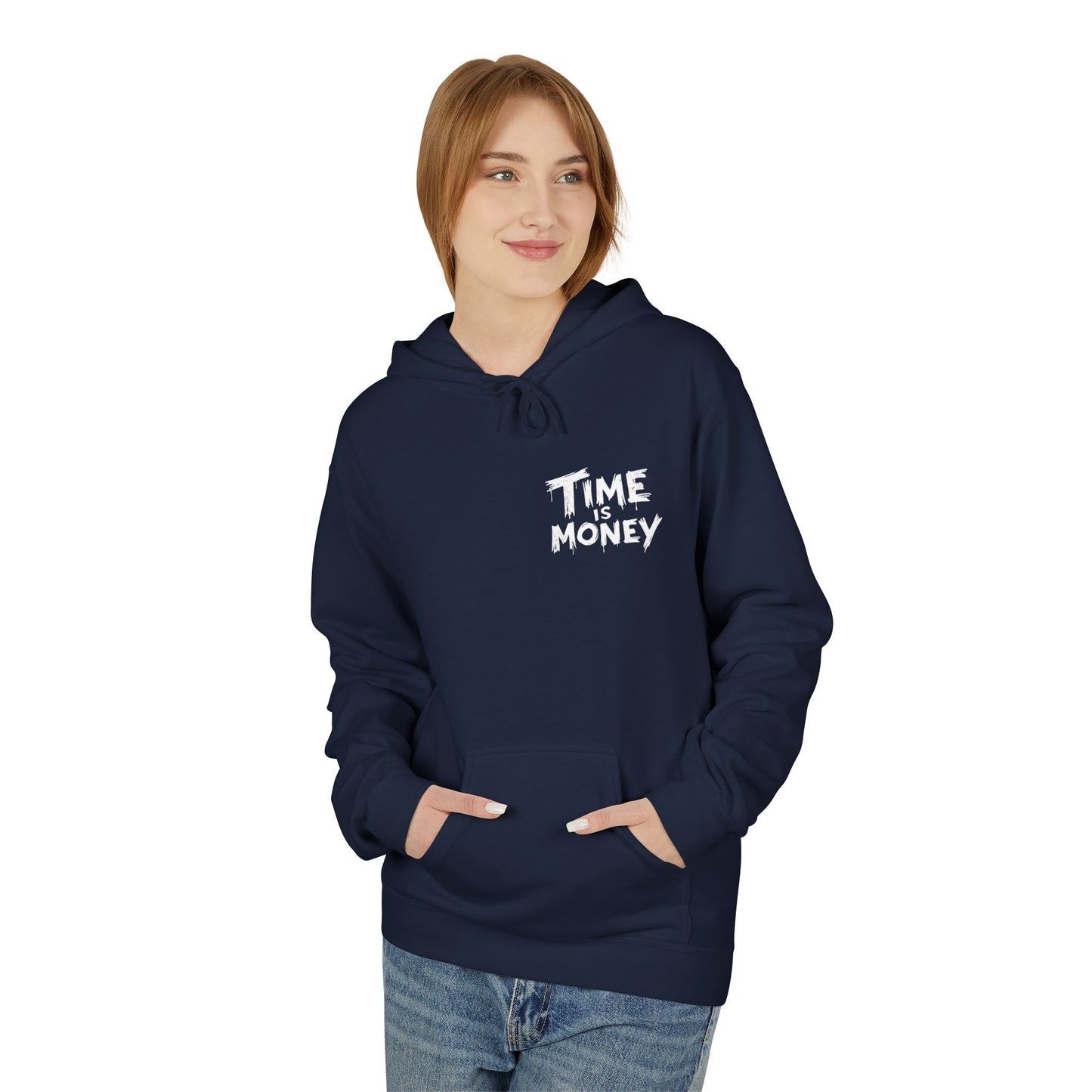 Time Is Money Hoodie — Retro Clock & Cash Graphic Pullover