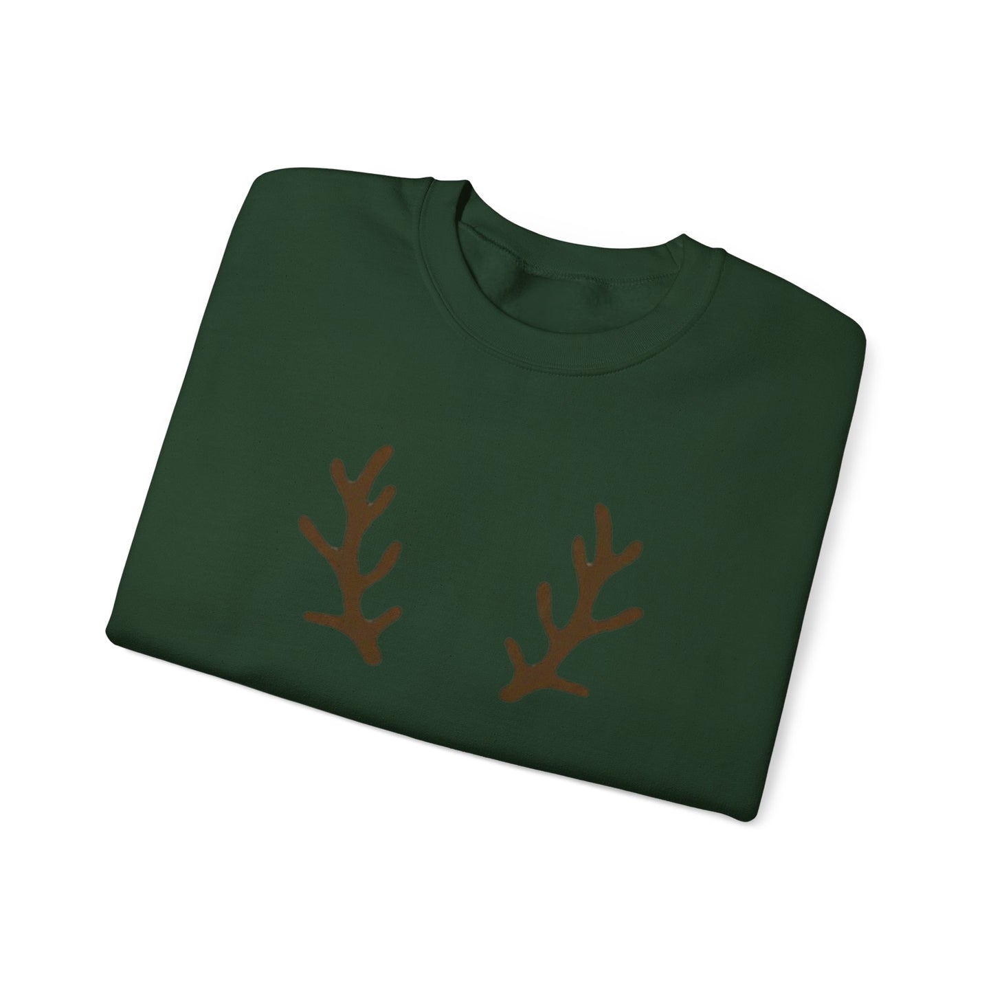 Reindeer Face Crewneck Sweatshirt – Minimal Christmas Holiday Sweater