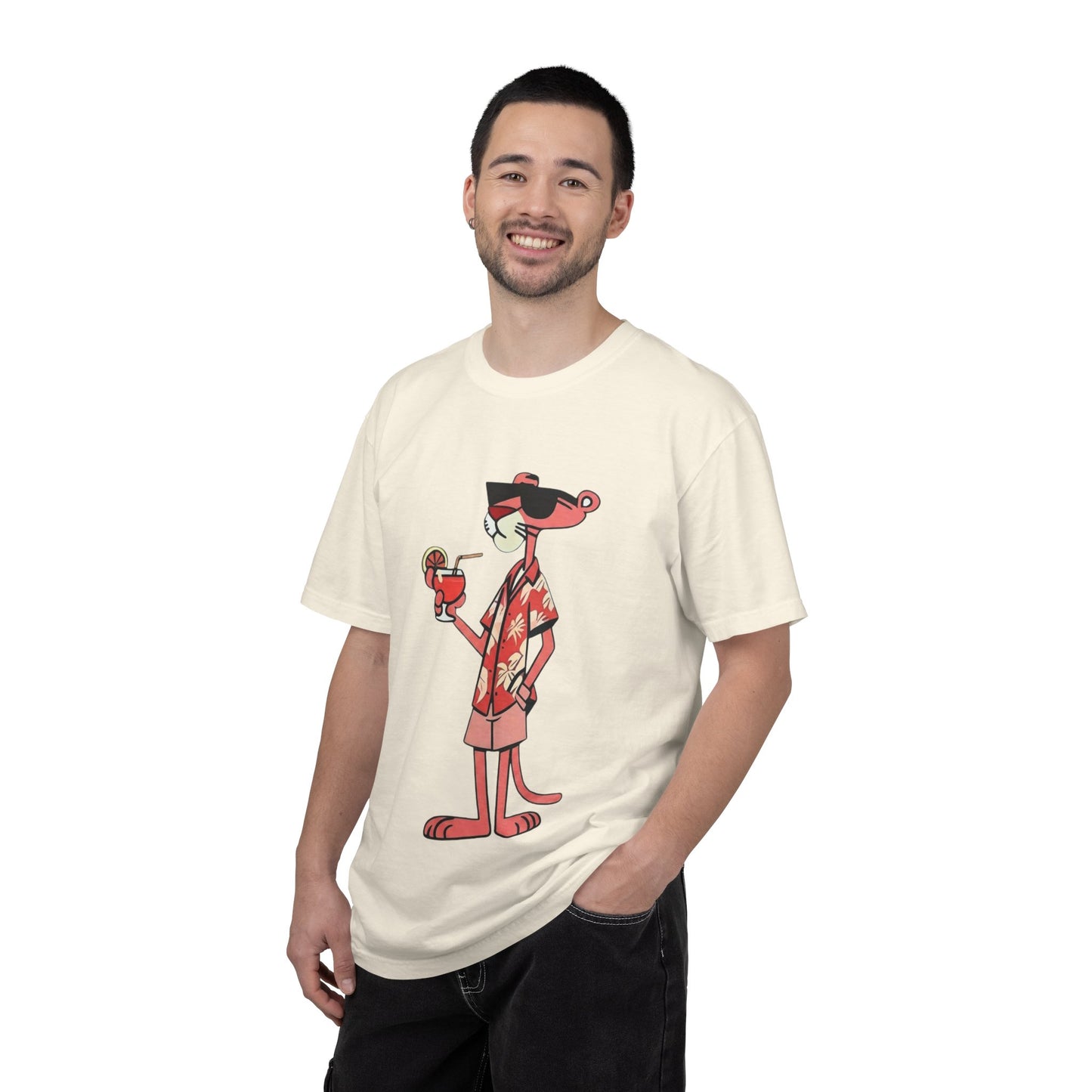 Pink Panther Hawaiian Tee — Tropical Vacation Graphic T-Shirt