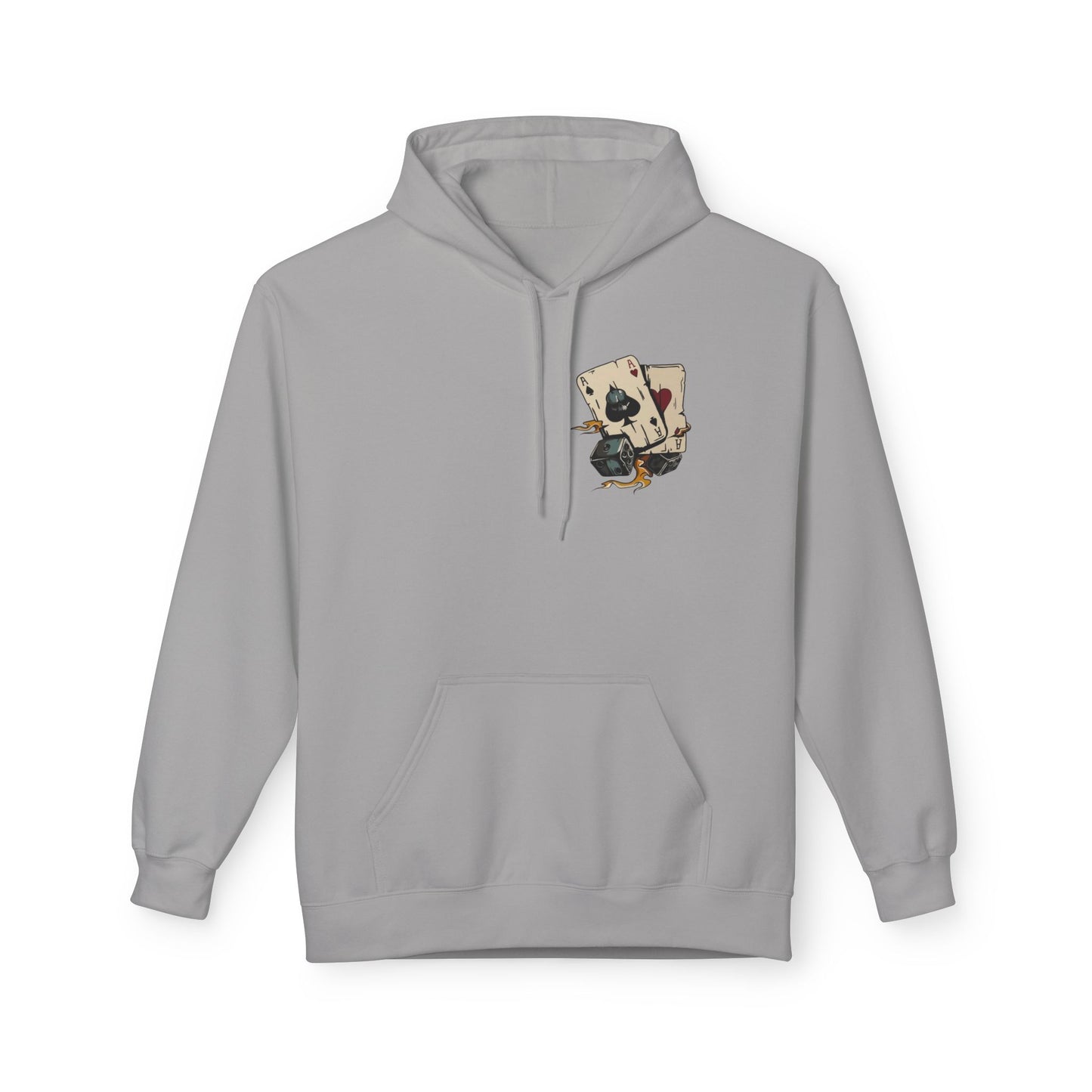 Ace of Spades Hoodie — Retro Tattoo Card & Dice Graphic Hoodie