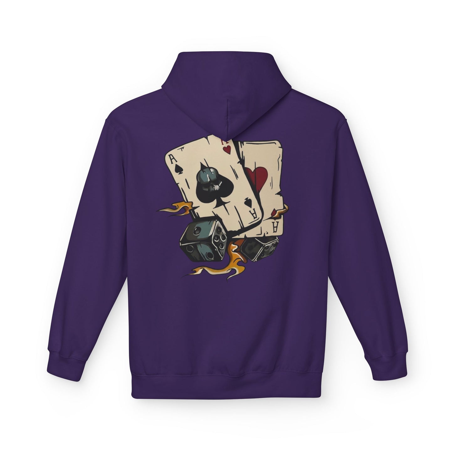 Ace of Spades Hoodie — Retro Tattoo Card & Dice Graphic Hoodie