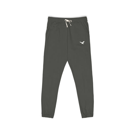 Embroidered Eagle Fleece Sweatpants — Garment-Dyed Cozy Joggers
