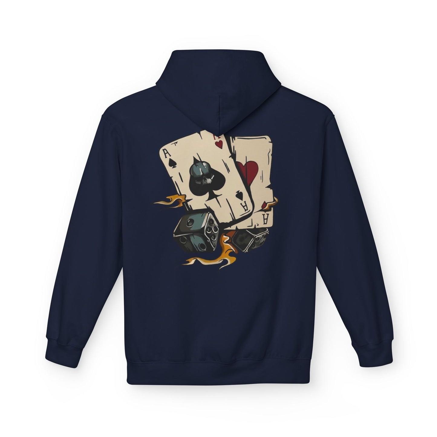 Ace of Spades Hoodie — Retro Tattoo Card & Dice Graphic Hoodie