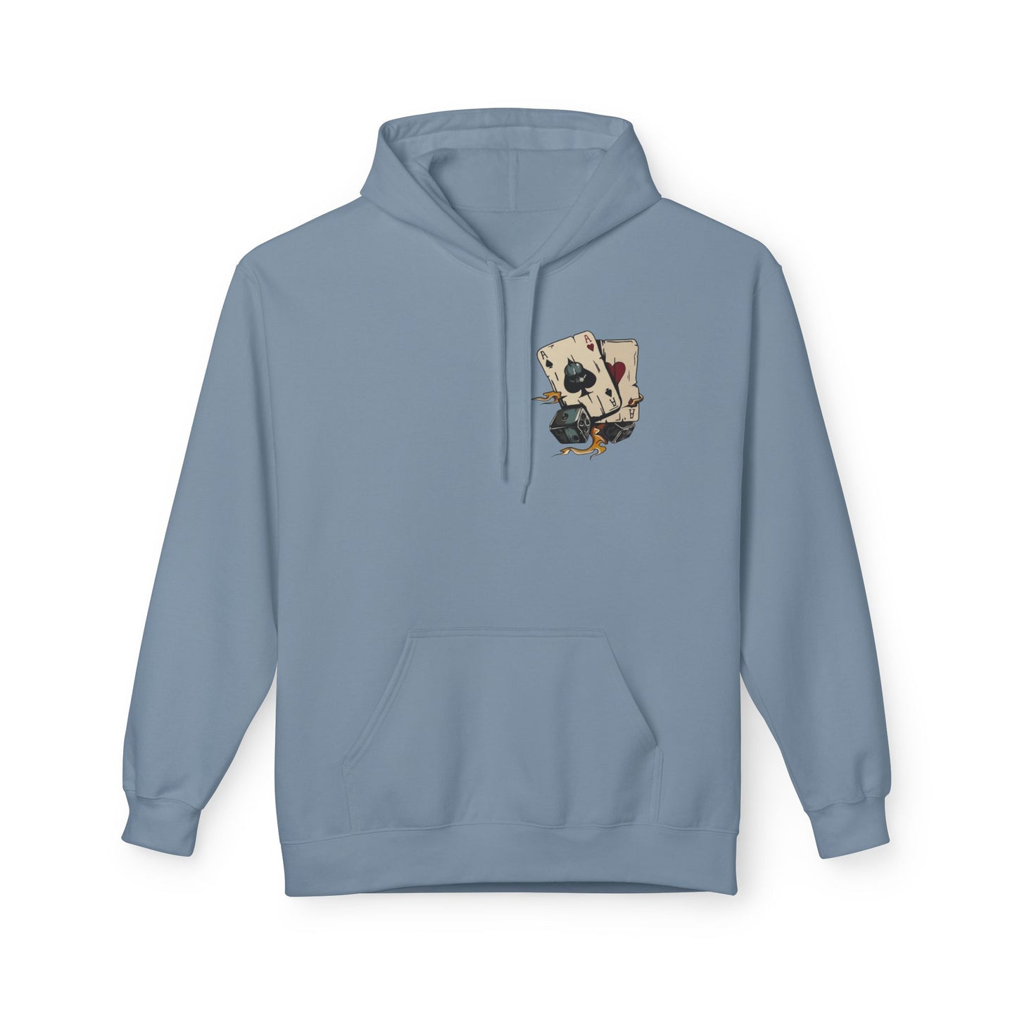 Ace of Spades Hoodie — Retro Tattoo Card & Dice Graphic Hoodie