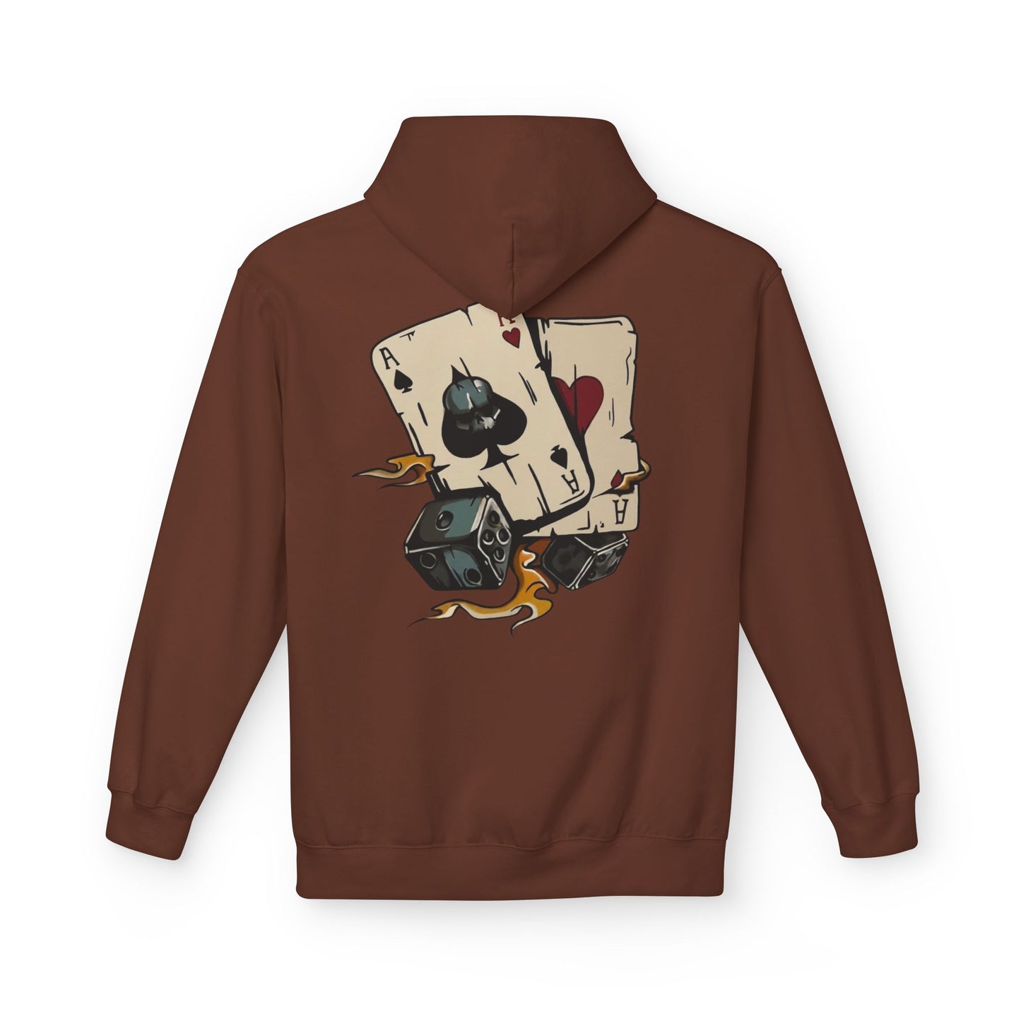 Ace of Spades Hoodie — Retro Tattoo Card & Dice Graphic Hoodie