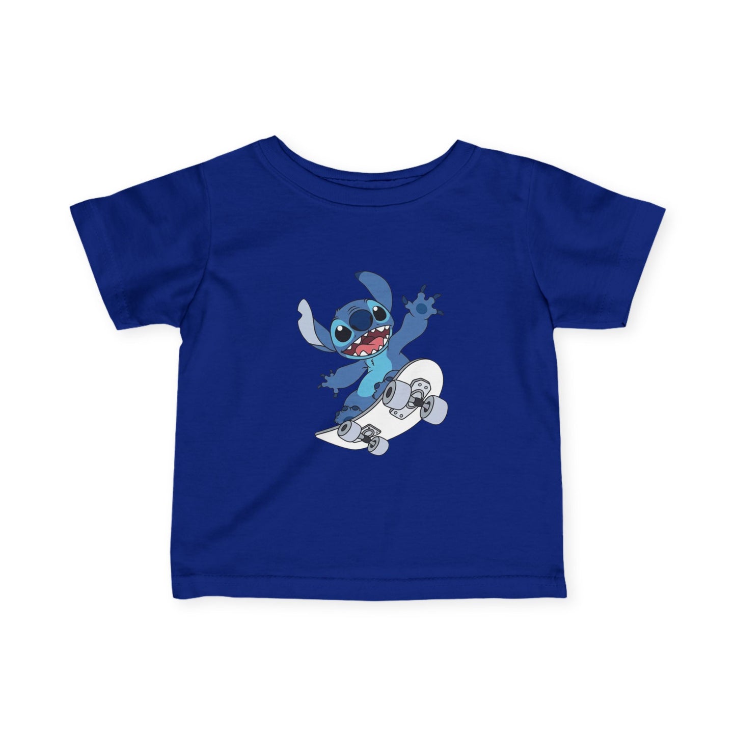 Infant Tee — Cute Blue Alien Skateboarding Baby Shirt