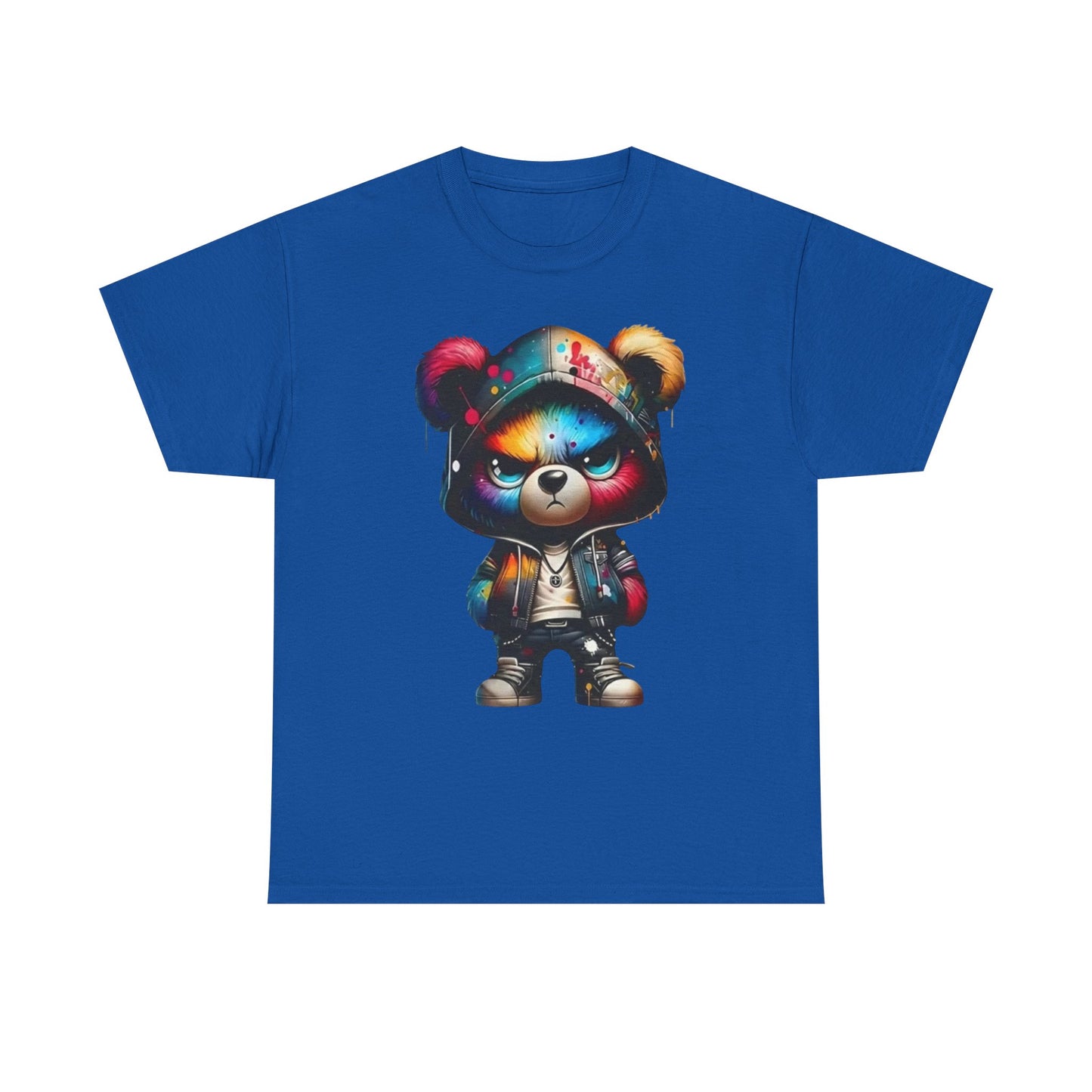 Graffiti Bear Graphic Tee — Colorful Streetwear Teddy Hoodie Design