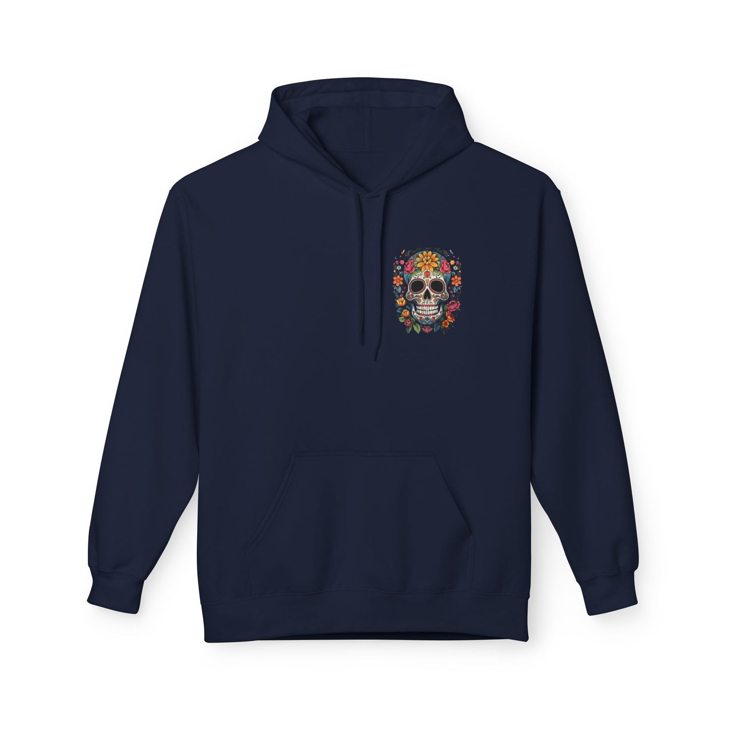 Sugar Skull Floral Hoodie — Day of the Dead Mexican Skull Pullover