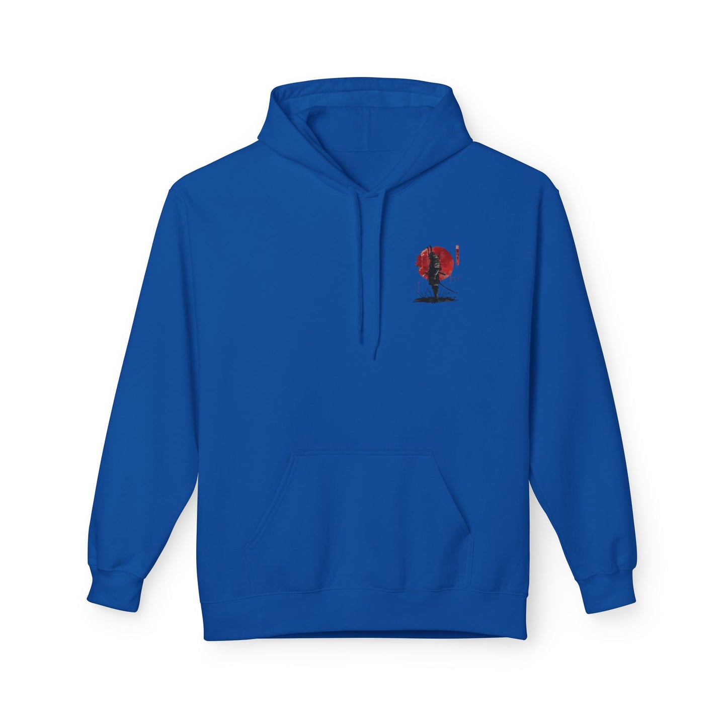 Samurai Silhouette Hoodie — Red Sun Japanese Warrior Graphic