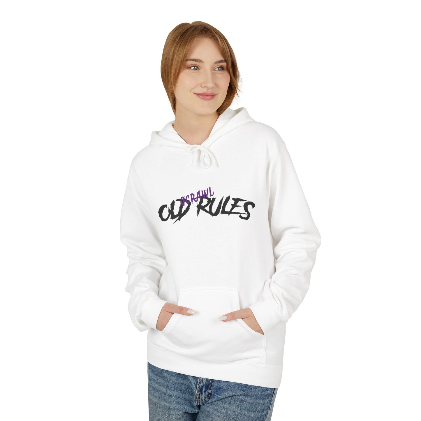 Bad Rules Teddy Hoodie — Edgy Grunge Purple Bear Graphic Hoodie