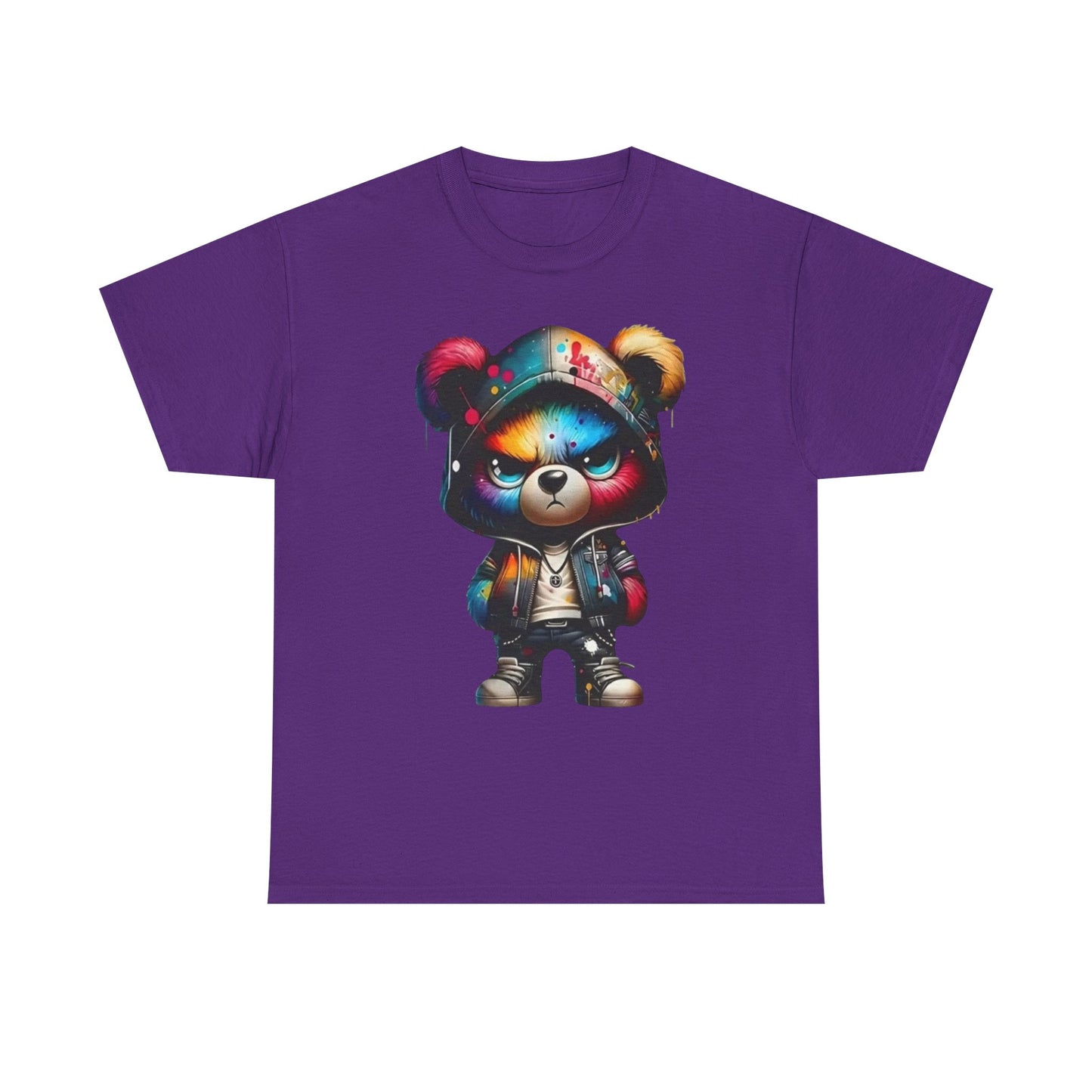 Graffiti Bear Graphic Tee — Colorful Streetwear Teddy Hoodie Design