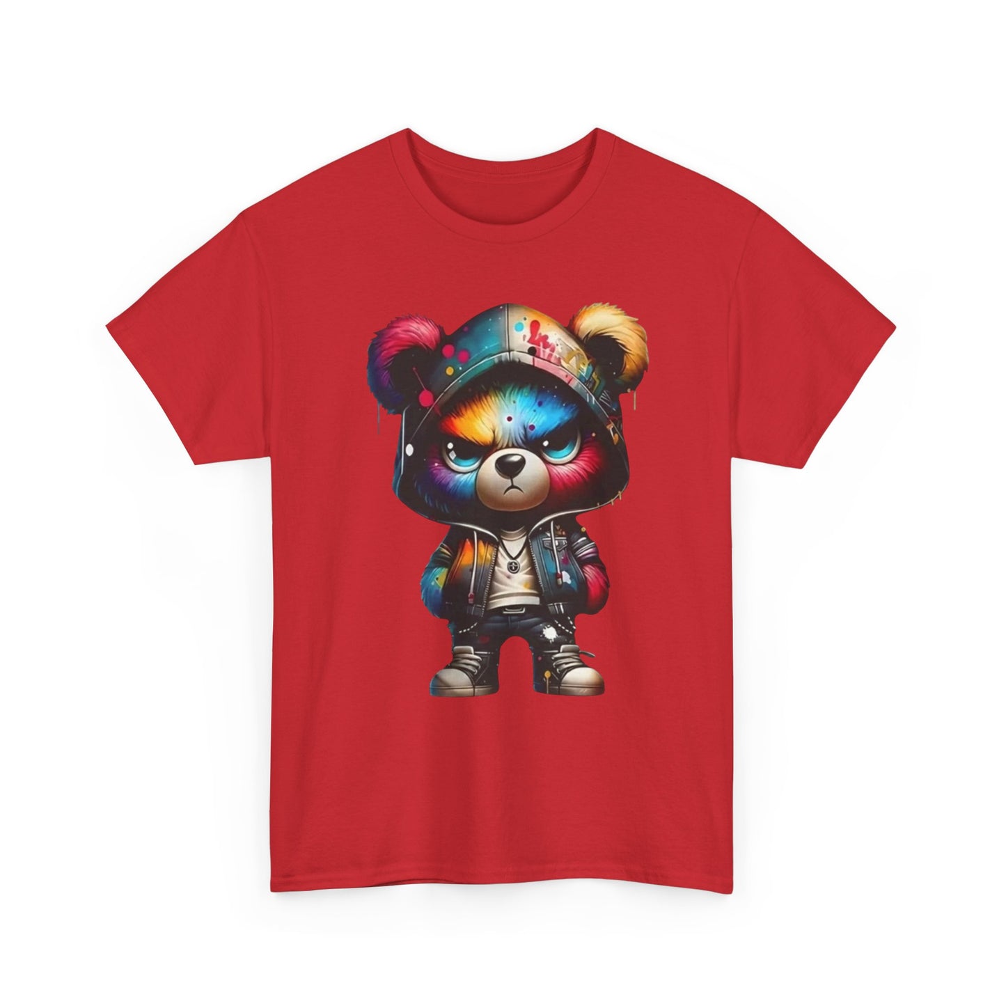 Graffiti Bear Graphic Tee — Colorful Streetwear Teddy Hoodie Design