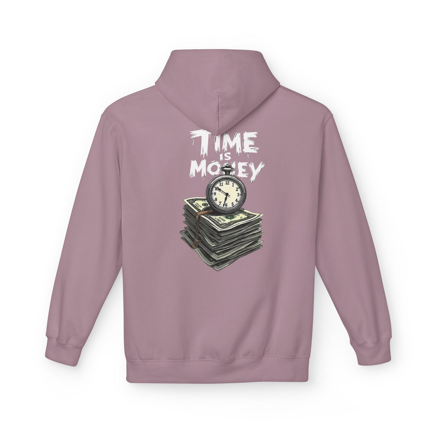 Time Is Money Hoodie — Retro Clock & Cash Graphic Pullover