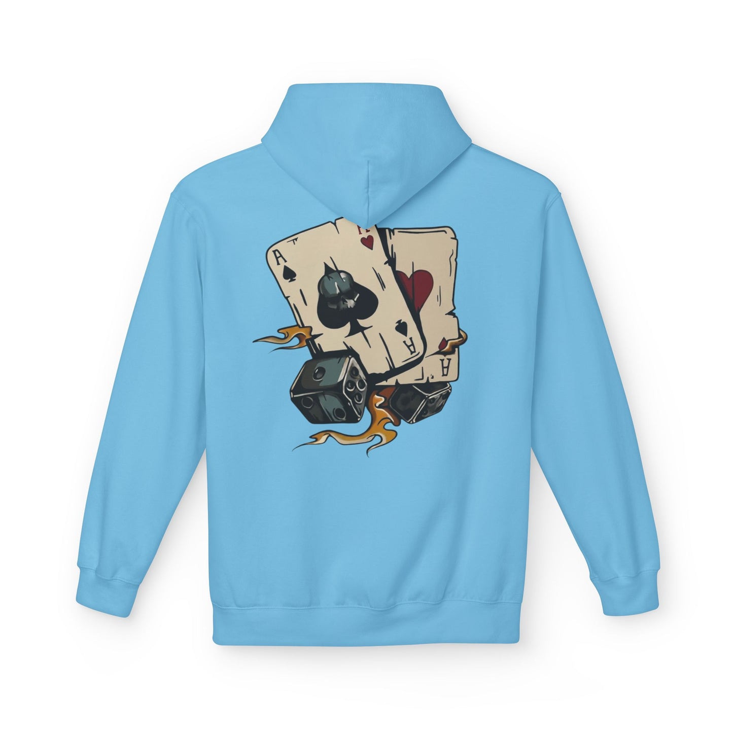 Ace of Spades Hoodie — Retro Tattoo Card & Dice Graphic Hoodie