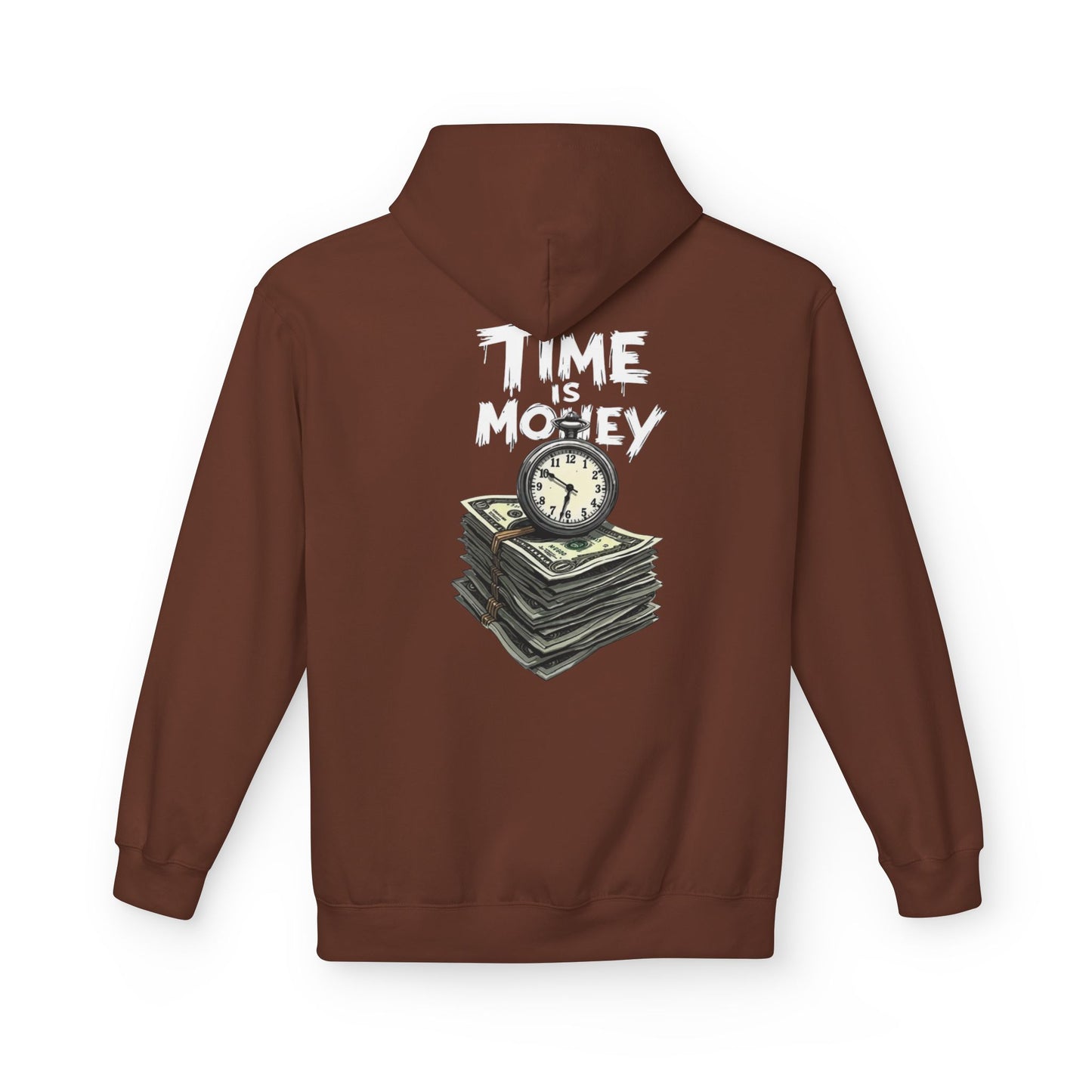 Time Is Money Hoodie — Retro Clock & Cash Graphic Pullover