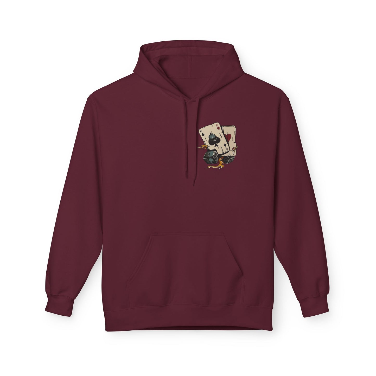 Ace of Spades Hoodie — Retro Tattoo Card & Dice Graphic Hoodie