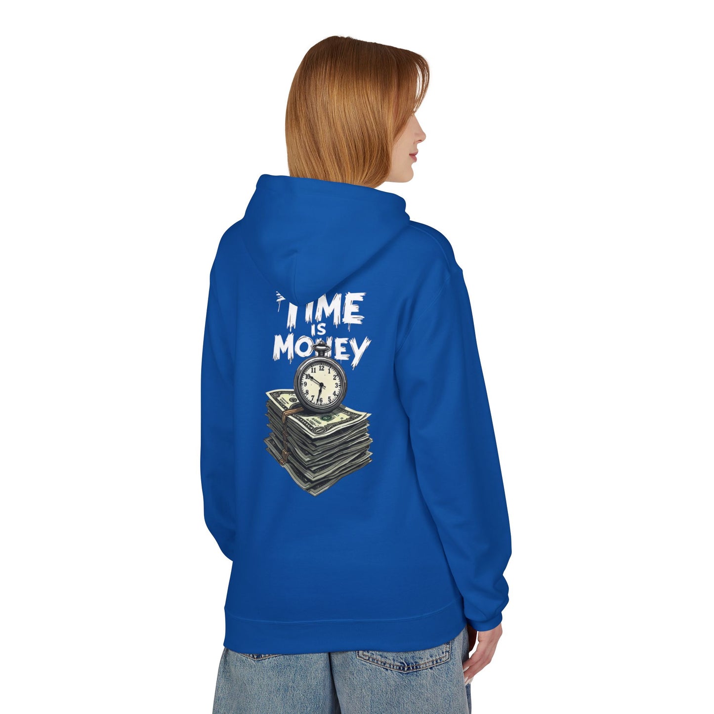 Time Is Money Hoodie — Retro Clock & Cash Graphic Pullover