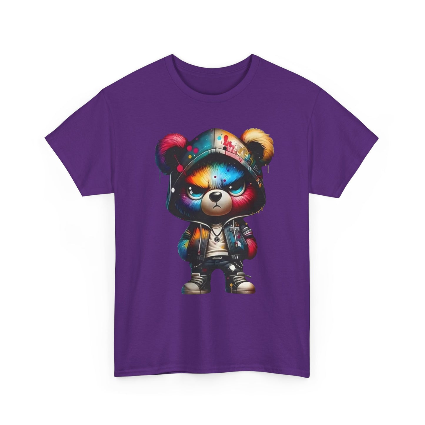 Graffiti Bear Graphic Tee — Colorful Streetwear Teddy Hoodie Design