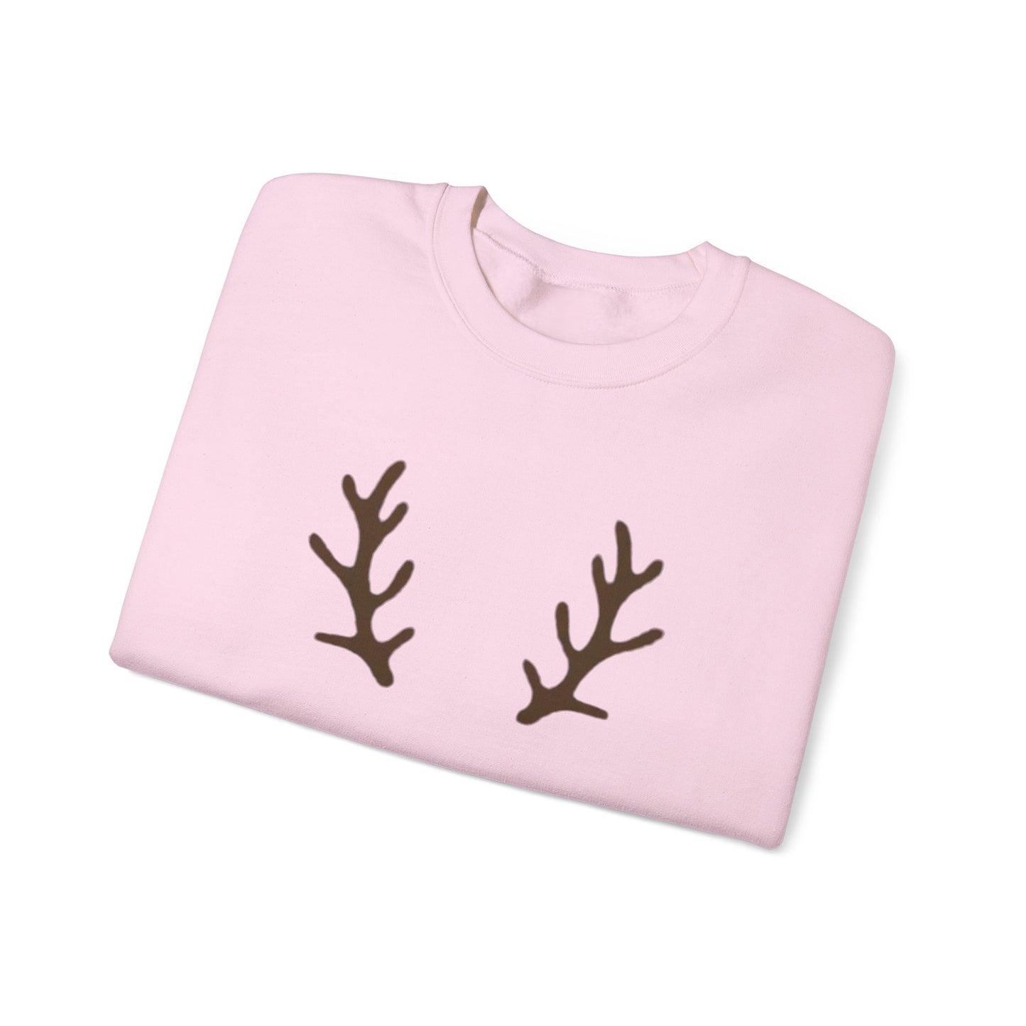 Reindeer Face Crewneck Sweatshirt – Minimal Christmas Holiday Sweater