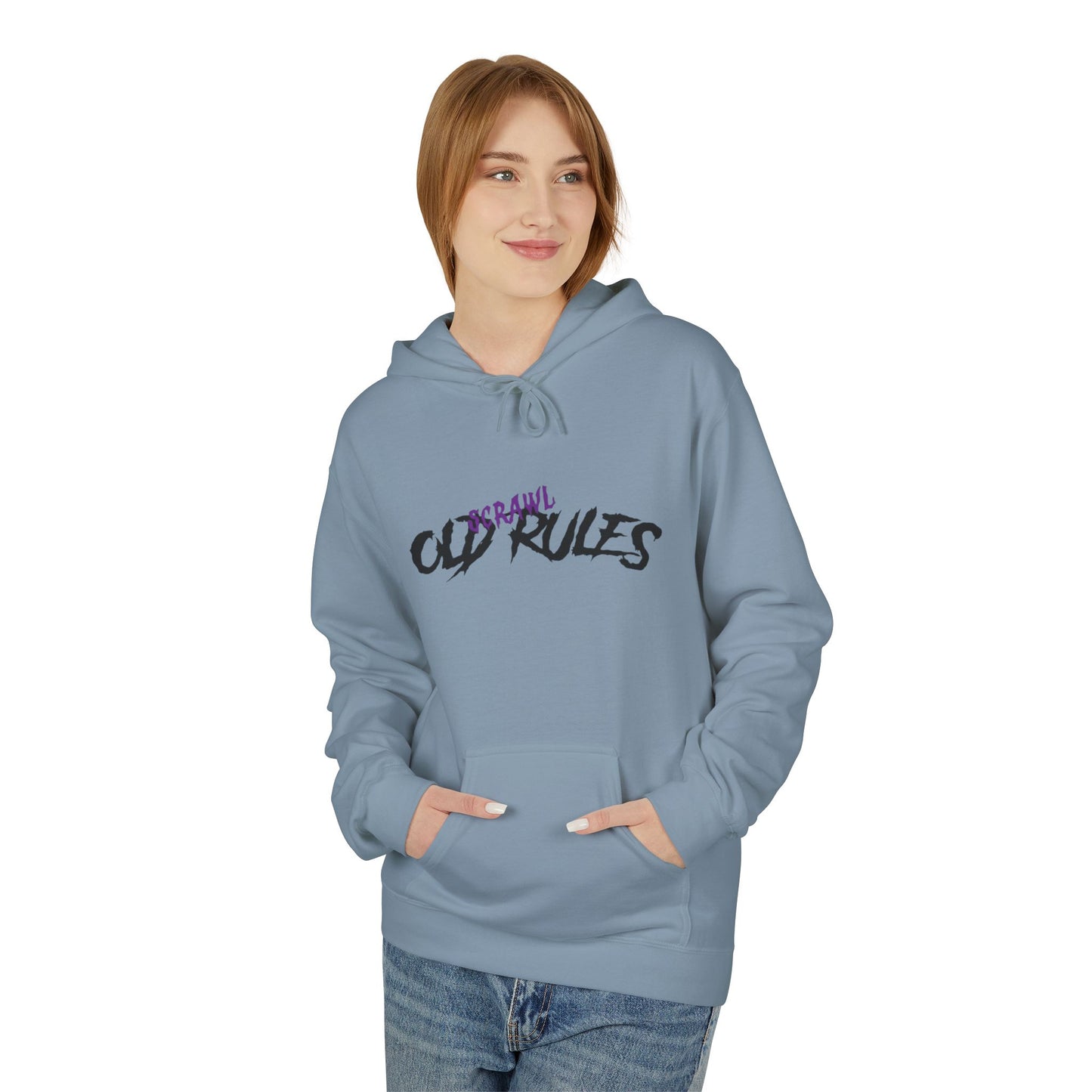 Bad Rules Teddy Hoodie — Edgy Grunge Purple Bear Graphic Hoodie