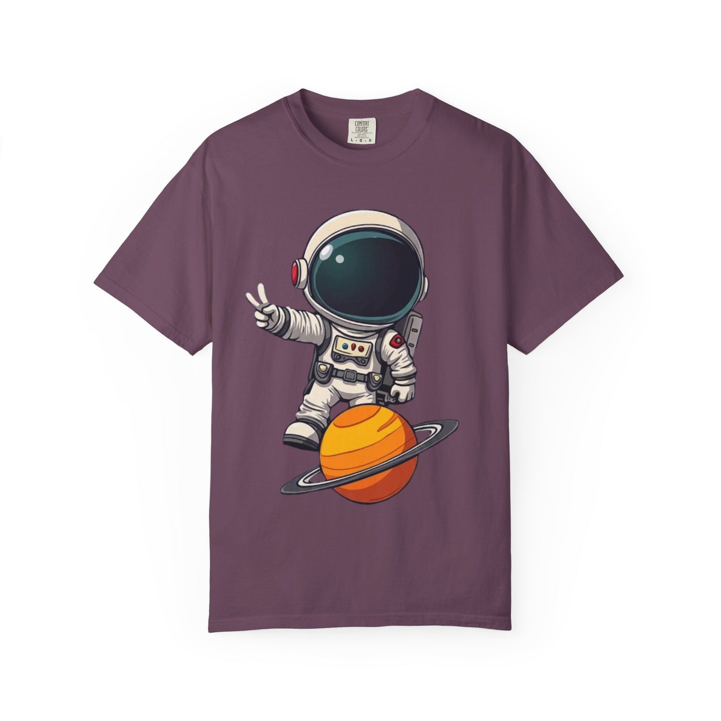 Astronaut on Saturn T-Shirt — Cute Space Explorer Graphic Tee